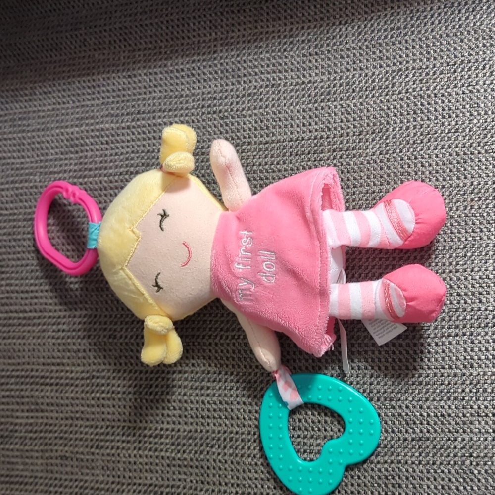 Carter's. Plush Doll with teether. my first Doll. 6 inches approximately.